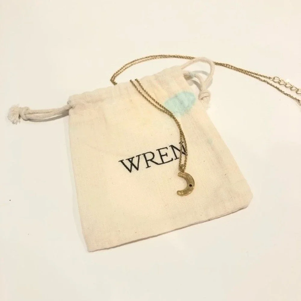 Wren Gold and Sapphire Moon Necklace - Picture 6 of 10